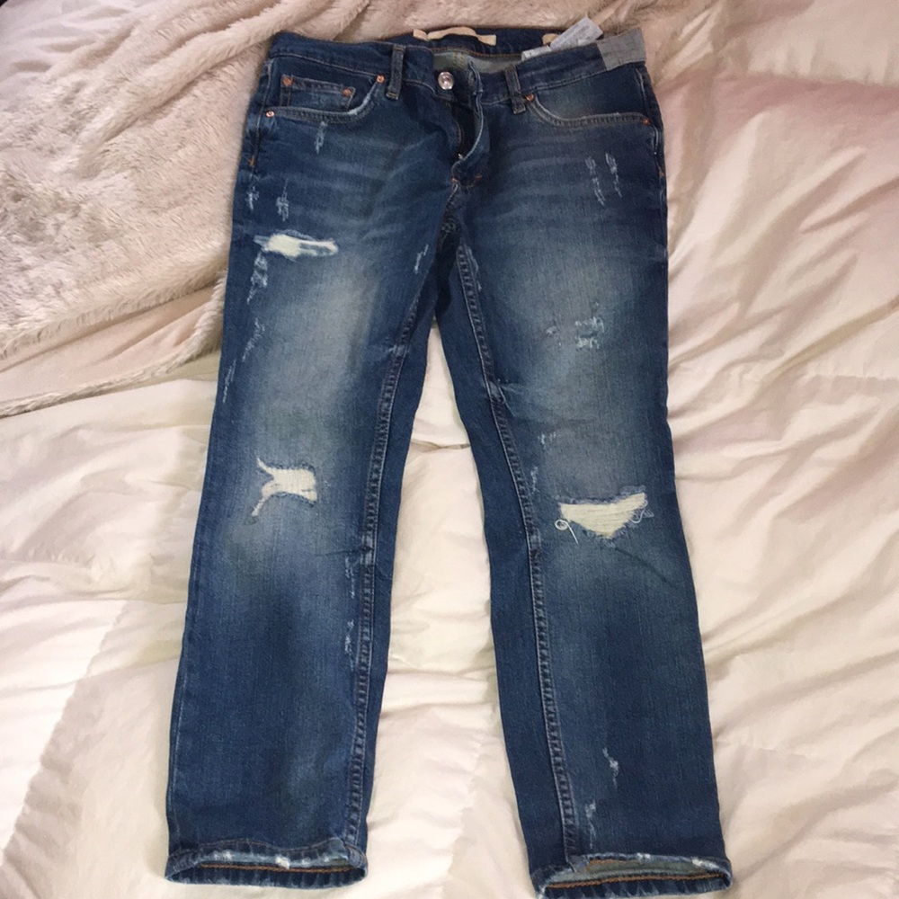 Zara "boyfriend ankle pant"